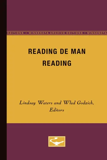 Cover of Reading De Man Reading