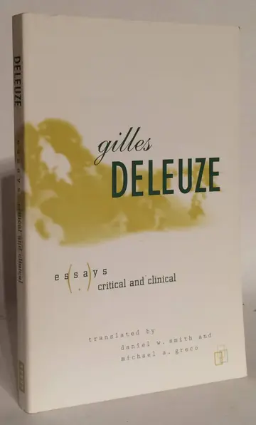 Cover of Essays Critical and Clinical