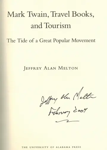 Cover of Mark Twain, Travel Books, and Tourism