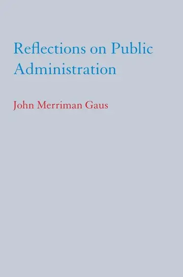 Cover of Reflections on Public Administration