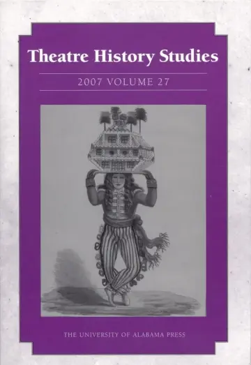 Cover of Theatre History Studies v. 27