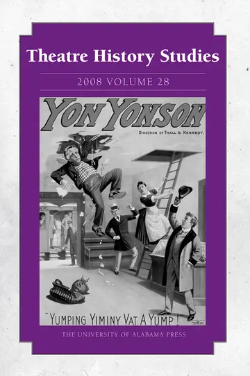 Cover of Theatre History Studies v. 28