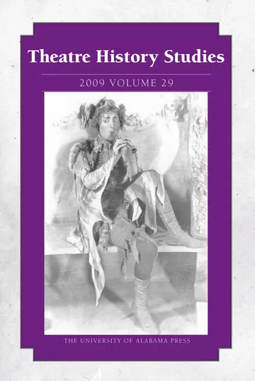 Cover of Theatre History Studies v. 29