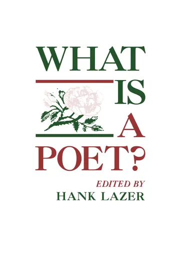 Cover of What Is a Poet?