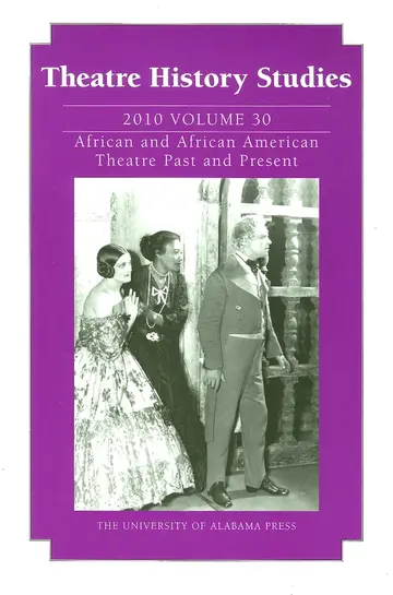 Cover of Theatre History Studies 2010