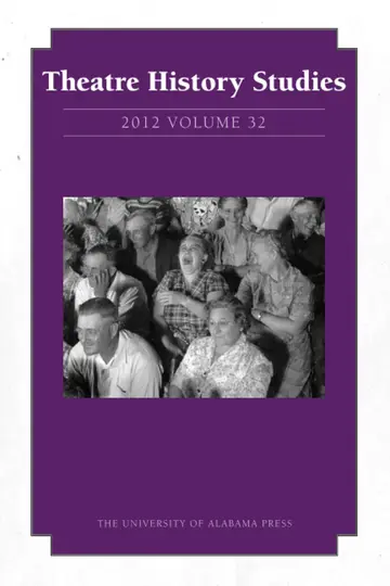 Cover of Theatre History Studies 2012