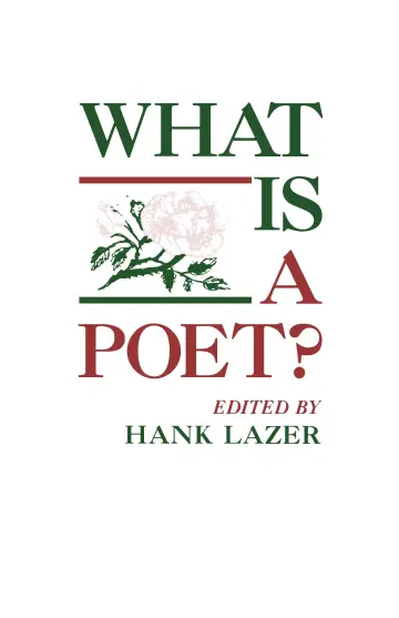 Cover of What Is a Poet?