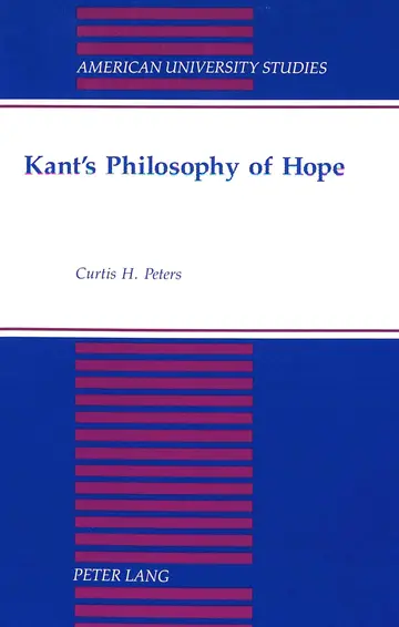 Cover of Kant's Philosophy of Hope