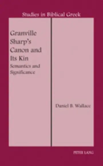 Cover of Granville Sharp's Canon and Its Kin