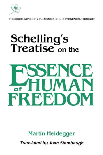 Cover of Schelling's Treatise on the Essence of Human Freedom