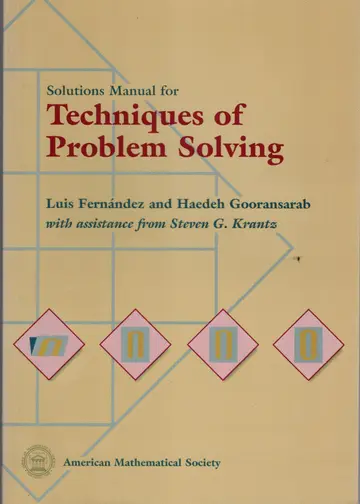 Cover of Solutions Manual for Techniques of Problem Solving