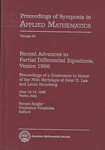 Cover of Recent Advances in Partial Differential Equations, Venice, 1996