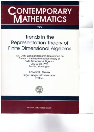Cover of Trends in the Representation Theory of Finite Dimensional Algebras