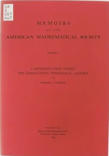 Cover of A Representation Theory for Commutative Topological Algebra