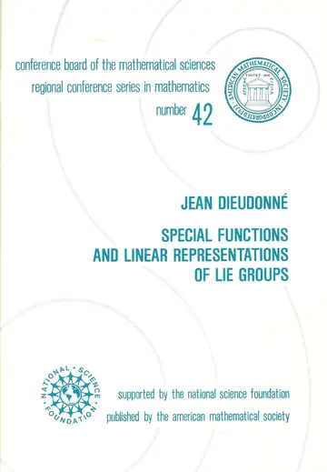 Cover of Special Functions and Linear Representations of Lie Groups
