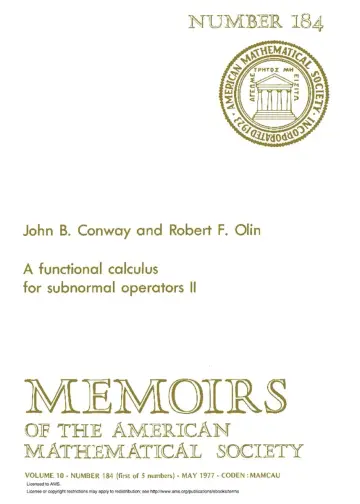 Cover of A Functional Calculus for Subnormal Operators II