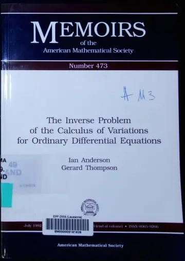 Cover of The Inverse Problem of the Calculus of Variations for Ordinary Differential Equations