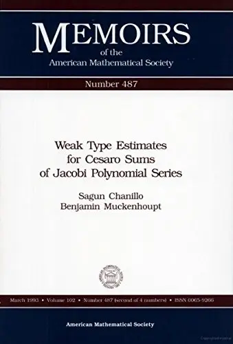 Cover of Weak Type Estimates for Cesaro Sums of Jacobi Polynomial Series
