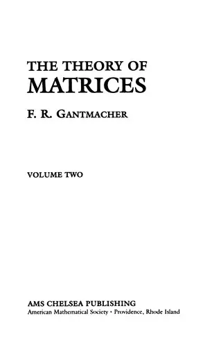 Cover of The theory of matrices