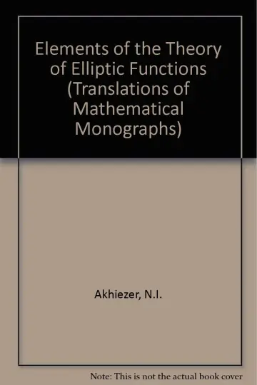 Cover of Elements of the Theory of Elliptic Functions