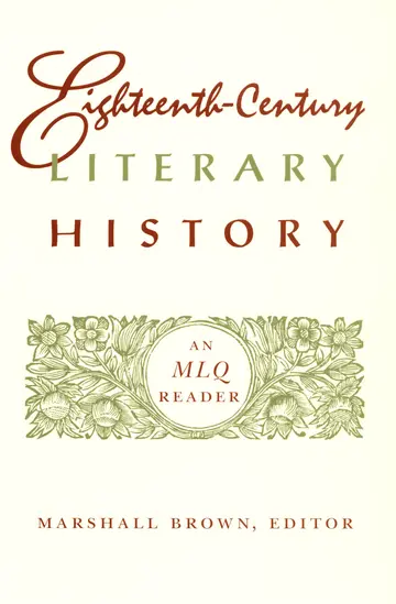 Cover of Eighteenth-Century Literary History
