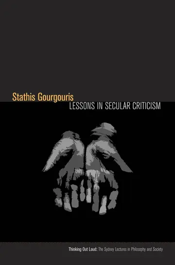 Cover of Lessons in Secular Criticism