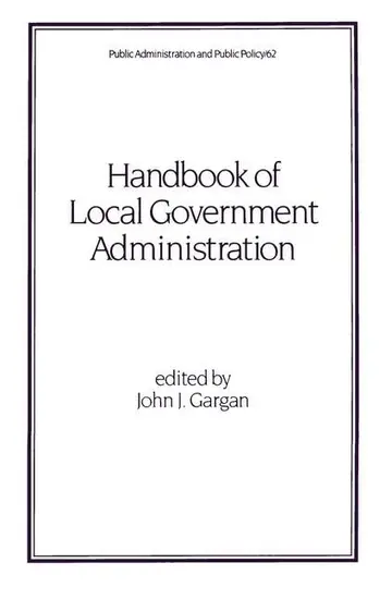 Cover of Handbook of Local Government Administration