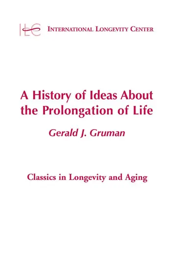 Cover of A History of Ideas about the Prolongation of Life