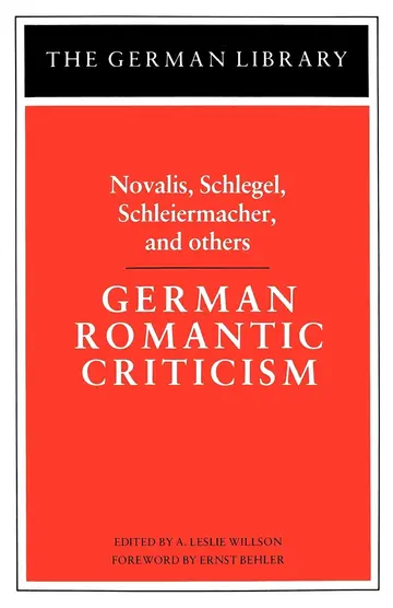 Cover of German Romantic Criticism