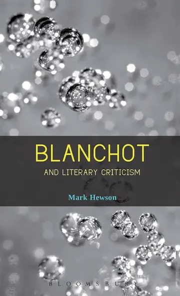 Cover of Blanchot and Literary Criticism