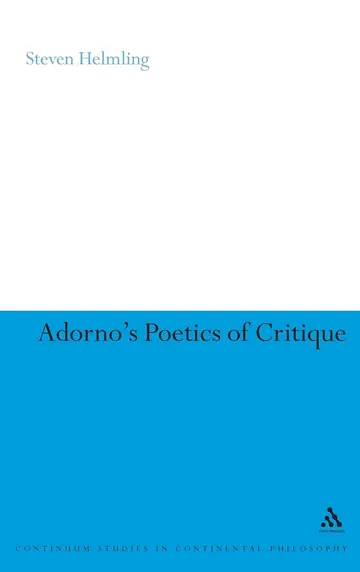 Cover of Adorno's Poetics of Critique
