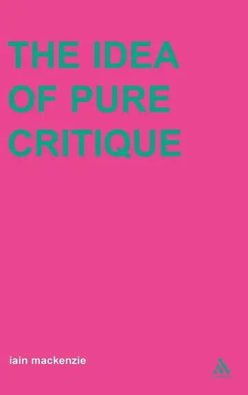 Cover of The Idea of Pure Critique