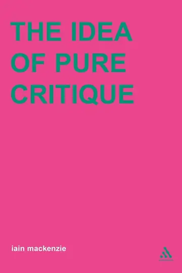 Cover of The Idea of Pure Critique