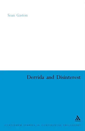 Cover of Derrida and Disinterest