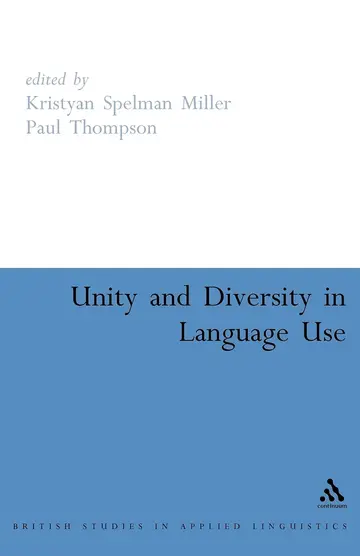 Cover of Unity and Diversity in Language Use