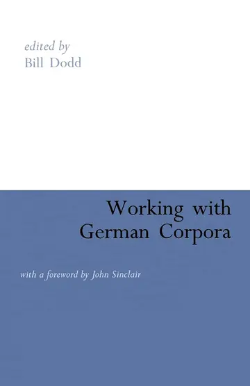 Cover of Working with German Corpora
