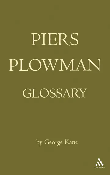 Cover of The Piers Plowman Glossary