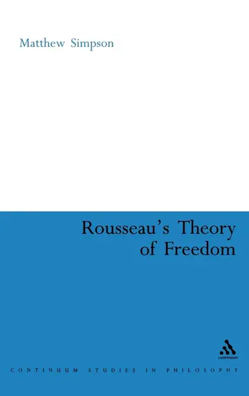 Cover of Rousseau's Theory of Freedom