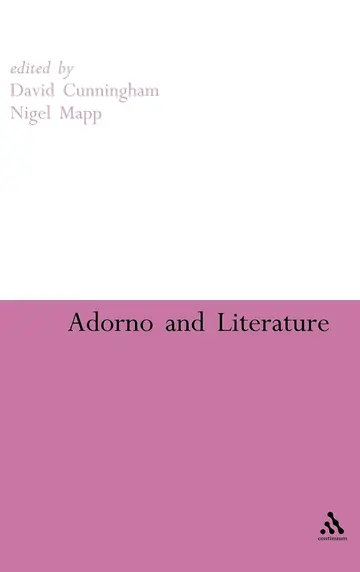 Cover of Adorno and Literature
