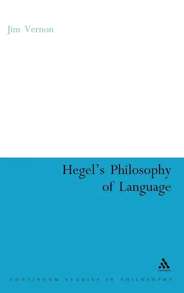 Cover of Hegel's Philosophy of Language