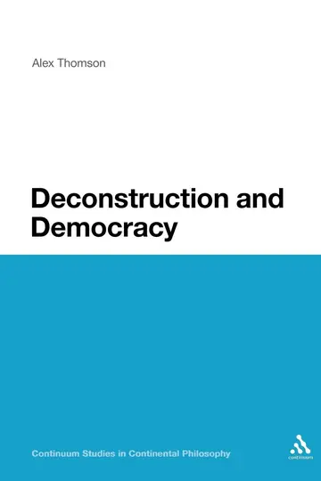 Cover of Deconstruction and Democracy