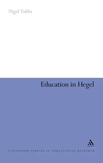 Cover of Education in Hegel