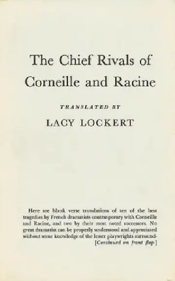 Cover of Chief Rivals of Corneille and Racine