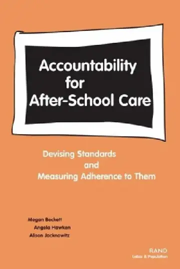 Cover of Accountability for After-School Care
