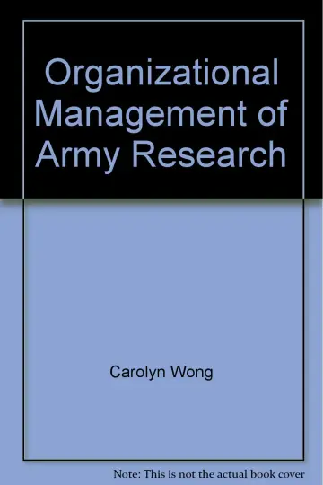 Cover of Organizational Management of Army Research