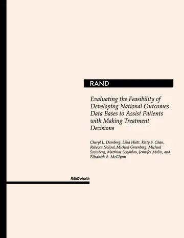 Cover of Evaluating the Feasibility of Developing National Outcomes Data Bases to Assist Patients with Making Treatment Decisions