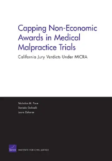 Cover of Capping Non Economic Awards in Medical Malpractice Trials
