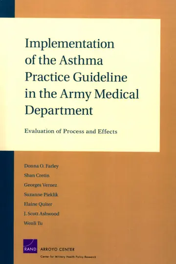 Cover of Implementation of the Asthma Practice Guideline in the Army Medical Department