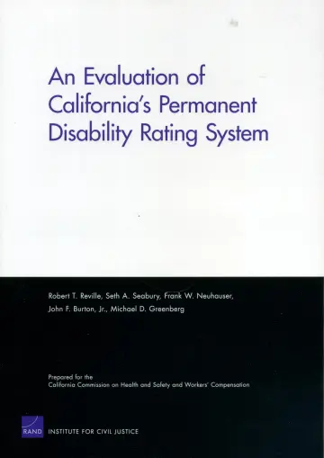 Cover of An Evaluation of California's Permanent Disability Rating System