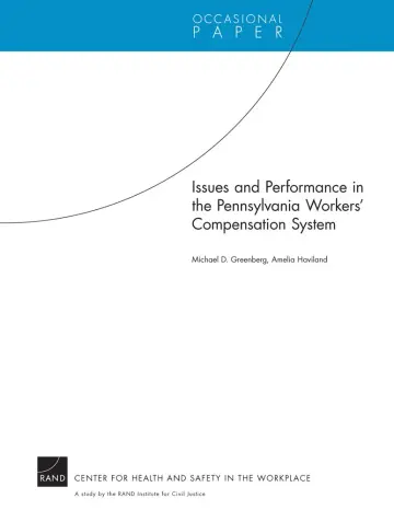 Cover of Issues and Performance in the Pennsylvania Workers' Compensation System